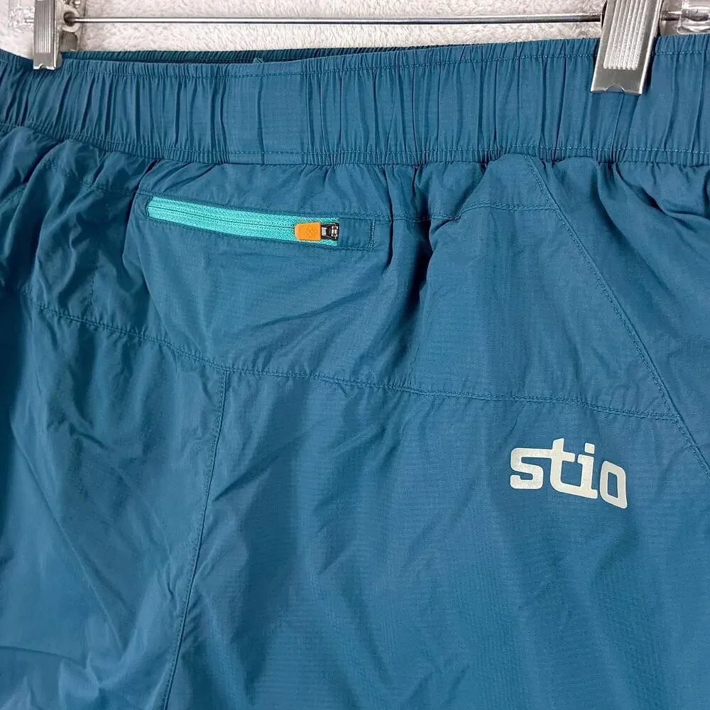 Stio Shorts Mens M Blue Bounder Nylon Lined Performance Stretch Running Workout